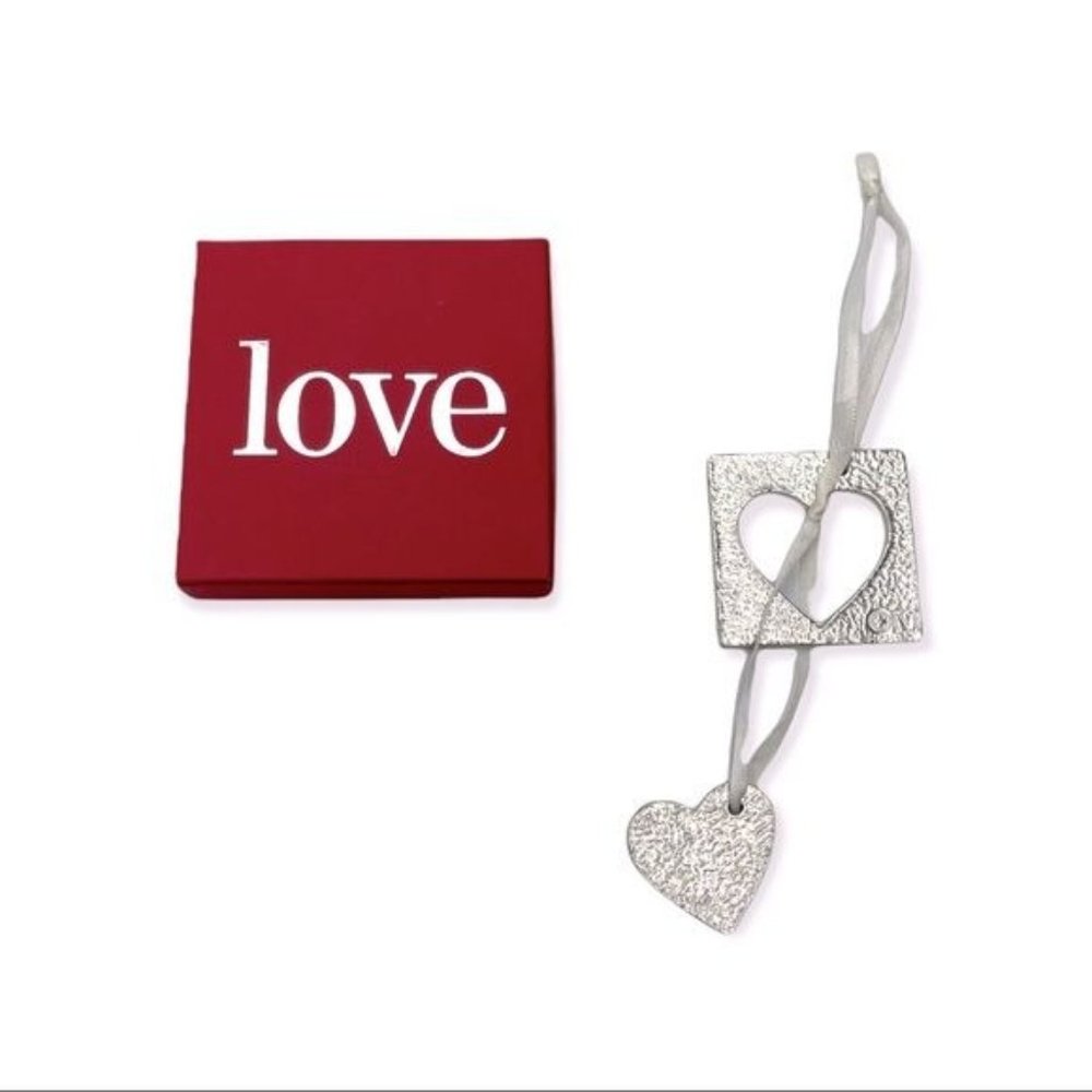 NEW Vilmain + Klinger Love Pewter Cutout Hearts Signed "v + k" NWOT
